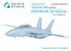 Quinta Studio QDS-32123 F/A-18F early 3D-Printed & coloured Interior on decal paper (Trumpeter) (Small version) 1/32